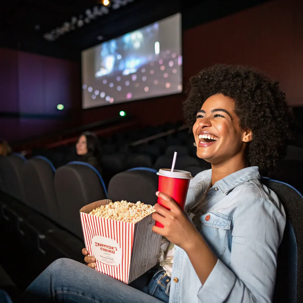Happy moviegoer